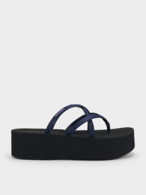 CHARLES & KEITH - Levy Satin Strappy Flatform Sandals