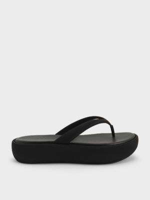 CHARLES & KEITH - Satin Thong Flatform Sandals
