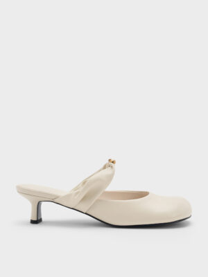 CHARLES & KEITH - Metallic-Accent Twisted-Strap Heeled Mules