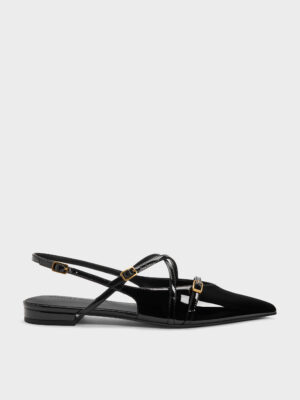 CHARLES & KEITH - Maybelle Patent Strappy Slingback Flats