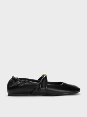 CHARLES & KEITH - Metallic-Accent Twist-Strap Mary Jane Flats