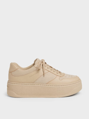 CHARLES & KEITH - Faux Suede Platform Sneakers