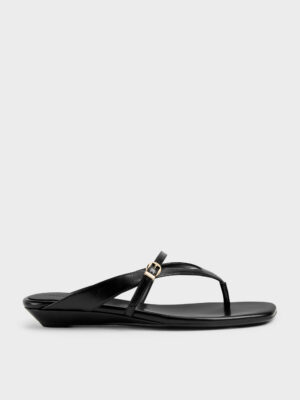CHARLES & KEITH - Buckled Thong Wedges