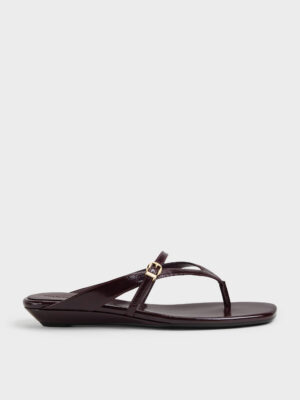 CHARLES & KEITH - Buckled Thong Wedges