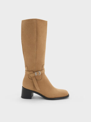CHARLES & KEITH - Eliza Faux Suede Knee-High Boots