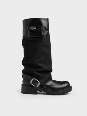 CHARLES & KEITH - Convertible Ruched Knee-High Boots