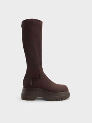 CHARLES & KEITH - Leoi Faux Suede Chunky Knee-High Boots