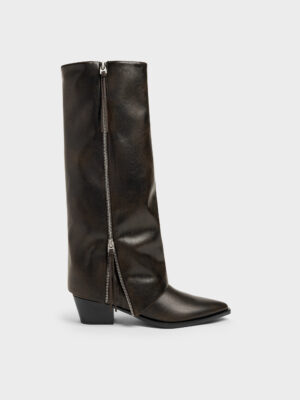 CHARLES & KEITH - Aether Tassel-Zip Knee-High Boots