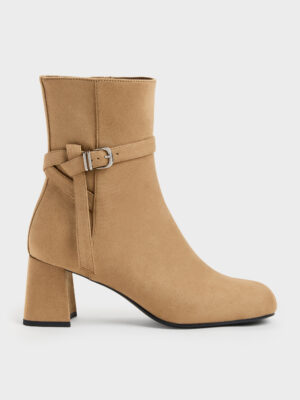 CHARLES & KEITH - Eliza Faux Suede Block-Heel Ankle Boots