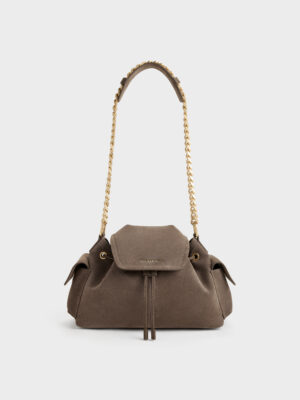CHARLES & KEITH - Noane Side-Pocket Two-Way Bucket Bag