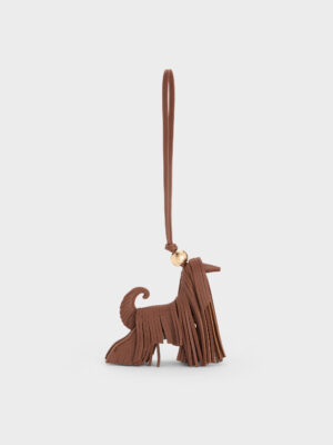 CHARLES & KEITH - Leather Fringed Dog Charm