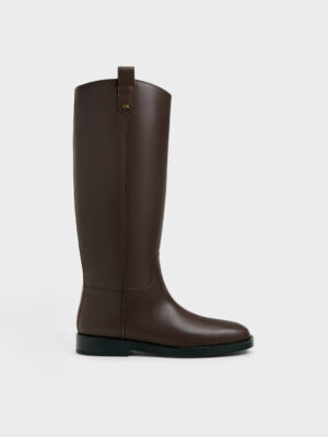 CHARLES & KEITH - Kallie Leather Knee-High Boots