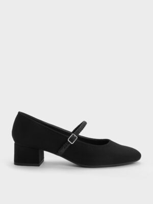 CHARLES & KEITH - Franca Faux Suede Mary Jane Pumps