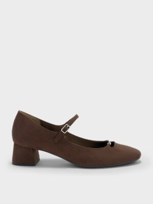 CHARLES & KEITH - Shila Faux Suede Chain Mary Jane Pumps