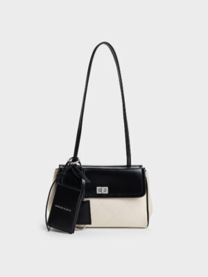 CHARLES & KEITH - Apfra Two-Tone Quilted Tote Bag