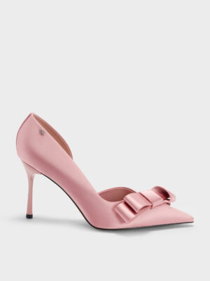 CHARLES & KEITH - Pleated-Bow Pointed D'Orsay Pumps