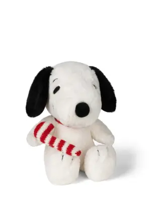 Bon Ton Toys 33177054 Snoopy Fluffy Sitting Plush Toy with Striped Candy Cane
