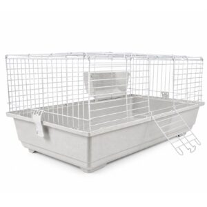 Rabbit & Guinea Pig Cage 120cm - White with Hayrack | Little Friends