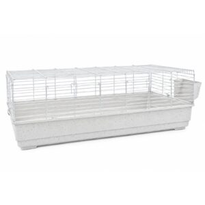 Rabbit & Guinea Pig Cage 140cm White - Large Indoor Hutch with Hayrack | Little Friends