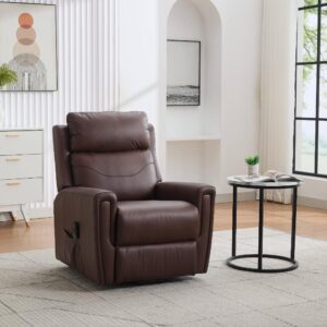Brooklyn Premium Leather Match Riser Recliner - Umber