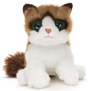 Uni Toys HKR1826 Ragdoll Cat White and Brown 30cm Sitting Soft Plush Toy