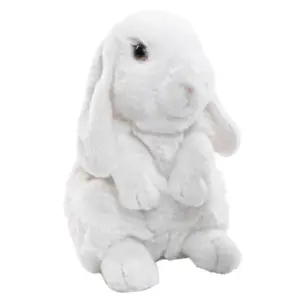 Uni Toys J80032W Aries Lop-Eared Rabbit White 19cm Sitting Soft Plush Toy