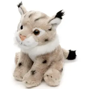 Uni Toys L015122 Lynx Plushie Tan Spotted Sitting 13cm Soft Plush Toy