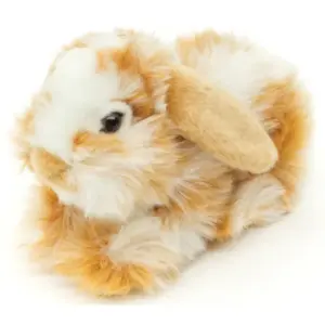 Uni Toys P80074A-GO Lionhead Rabbit Gold and White 23cm Lying Plush Soft Toy