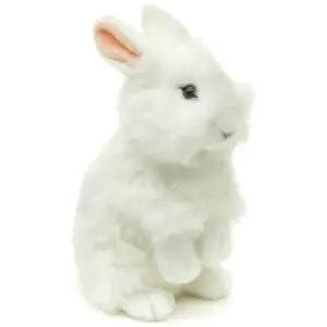 Uni Toys P80093WA-S Lionhead Rabbit White Alert 23cm Standing Plush Toy