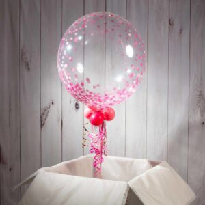 Christening / Baptism Personalised Pink 'Confetti Print' Bubble Balloon
