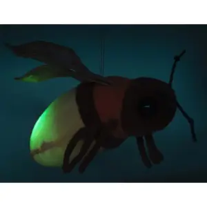 Uni Toys R91052-1 Light-Up Firefly 17cm Insect Soft Plush Toy with Hanging Loop
