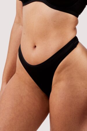 Second Skin Black Recycled Thong | UK 16 | Deja Day