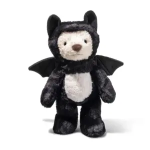 Steiff 114250 Mr Bat Teddy Bear Black and Cream Cuddly Plush Soft Toy