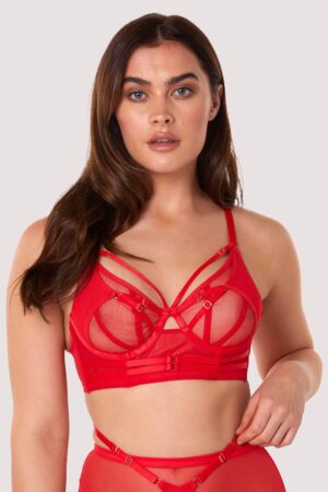 Eddie Red Crossover Wrap Bra | UK 34A | Playful Promises