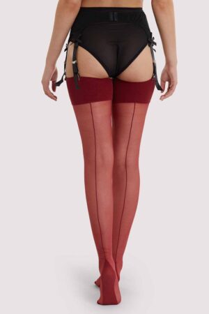 Seamed Stockings Merlot | UK 16-18 | Playful Promises