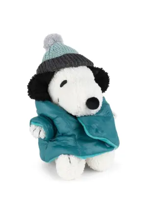 Bon Ton Toys 33177016 Snoopy Standing Plush Toy with Blue Puffer Jacket and Hat