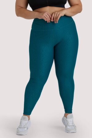 Teal Wet Look Curve Leggings | UK 26 | Wolf & Whistle