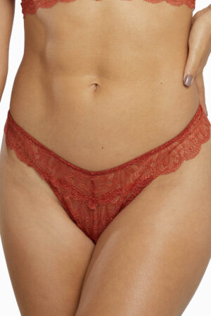 Ariana Intense Rust Everyday Lace Thong | UK Xl | Wolf & Whistle