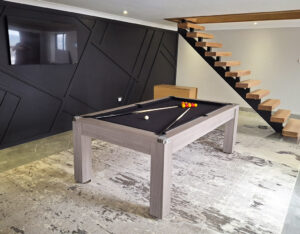Signature Warwick Pool Dining Table - Grey Oak Finish - 6ft & 7ft - Slate Bed Dining Room Pool Table Combo