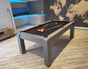 Signature Warwick Pool Dining Table - Onyx Grey Finish - 6ft & 7ft - Slate Bed Dining Room Pool Table Combo