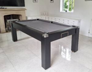 Signature Warwick Pool Dining Table - Black Finish - 6ft & 7ft - Slate Bed Dining Room Pool Table Combo