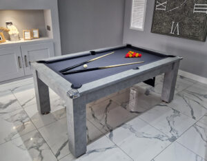 Signature Warwick Pool Dining Table - Concrete Finish - 6ft & 7ft - Slate Bed Dining Room Pool Table Combo