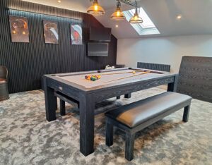 Signature Chester Black Pool Dining Table: 6ft, 7ft Pool Table