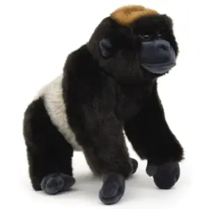 Uni Toys B50404 Gorilla Silverback 23cm Standing Realistic Soft Plush Toy