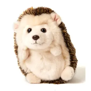 Uni Toys J91702 Hedgehog Cream and Brown 14cm Upright Cute Soft Plush Toy