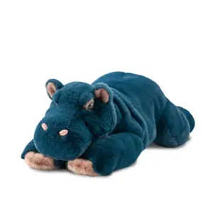 Aurora 61599 Borealis Reggie Hippo Lying Blue Plush Soft Toy