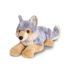 Aurora 61418 Borealis Asher Wolf Lying Grey and Tan Plush Soft Toy
