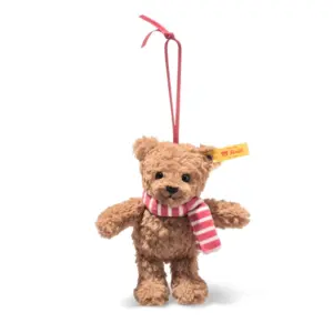 Steiff 114274 Ben Teddy Bear Plush Ornament Wearing Scarf