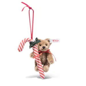 Steiff 005817 Teddy Bear With Candy Cane Limited Edition Ornament
